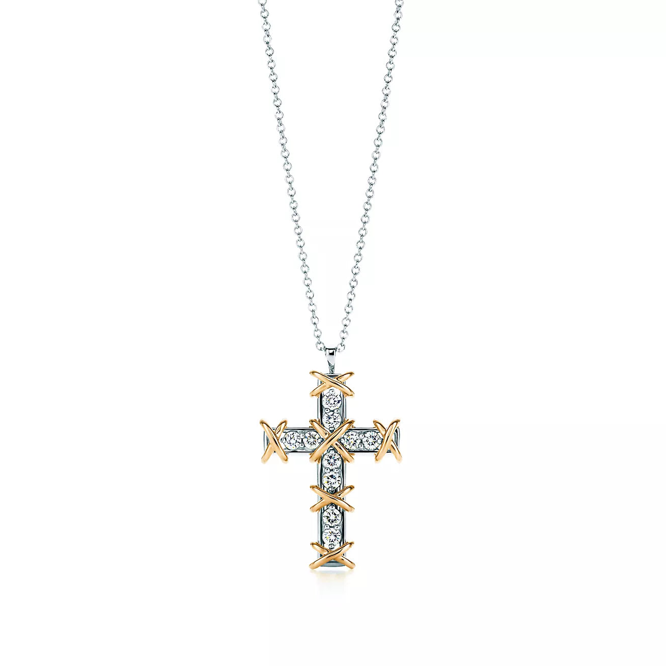 Ten Stone Cross Pendant